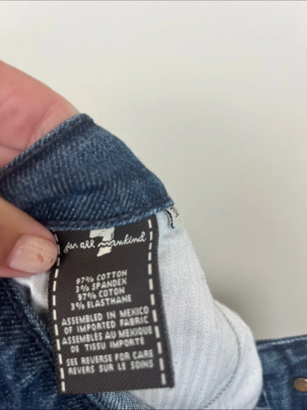 7 Seven For All Mankind Medium Blue Bootcut Jeans Pink Stitching Size 30